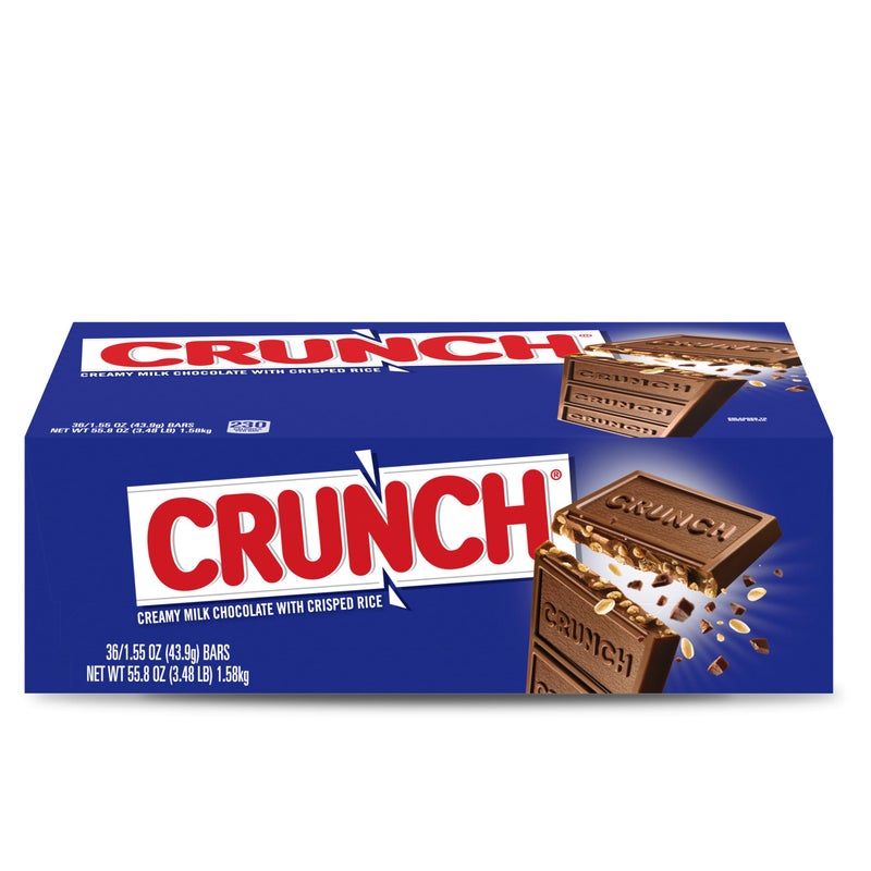 CRUNCH, Bulk 36 Pack, Milk Chocolate and Crisped Rice, Full Size Individually Wrapped Candy Bar, 1.55 oz Each - Image 1